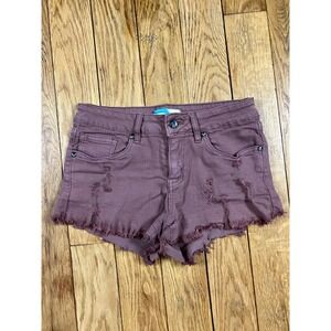 Cali 1850 Size 3 Distressed Raw Hem Denim‎ Jean Shorts Mauve